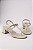 Sandalia Salto Bloco Littz Tira Unica Laço Strass  Off White - Imagem 1