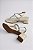 Sandalia Salto Bloco Littz Tira Unica Laço Strass  Off White - Imagem 2