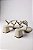 Sandalia Salto Bloco Littz Tira Unica Strass  Off White - Imagem 4