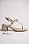 Sandalia Salto Bloco Littz Tira Unica Laço Strass  Off White - Imagem 5