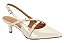 Scarpin Vizzano Slingback Com Salto Baixo E Tiras Cruzadas Branco Off - Imagem 1