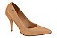 Scarpin Vizzano Com Detalhe Dourado Salto Alto Fino  Nude - Imagem 1