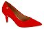 Scarpin Vizzano Sapato Salto Fino Com Detalhe Dourado Vermelho - Imagem 1