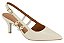 Scarpin Vizzanp Slingback Com Salto Medio E Tiras Laterais Branco Off - Imagem 1