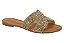 Sandalia Rasteira Vizzano Com Aplicações Brilhantes Bege/Camel - Imagem 1