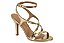 Sandalia Vizzano Feminina Salto Fino Com Tiras Cruzadas Dourado - Imagem 1