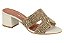 Tamanco Vizzano Com Salto Médio E Aplicações Brilhantes Bege - Imagem 1