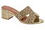 Tamanco Feminina Vizano Com Salto Bloco E Aplicações Brilhantes Bege/Dourado - Imagem 1