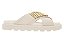 Sandalia Slide Vizzano Com Tiras Cruzadas E Detalhe Metalizado Branco Off - Imagem 2