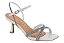 Sandália Vizzano Feminina Salto Médio Fino Preta Com Tiras Prateadas Branco/Cristal Salto: 7 cm - Imagem 1