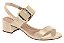 Sandália Beira Rio Feminina De Salto Bloco Com Fivela Bege - Imagem 1