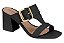 Tamanco Beira Rio Feminino Salto Bloco Com Fivela Preto - Imagem 1