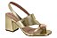 Tamanco Beira Rio Feminino Salto Bloco Com Detalhe Decorativo Dourado - Imagem 1