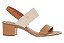 Sandália Beira Rio Feminina De Salto Bloco Com Elástico Creme/Camel - Imagem 2