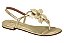 Sandália Rasteira Beira Rio Feminina Com Detalhe De Flor Dourado - Imagem 1