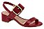 Sandália Beira Rio Feminina De Salto Bloco Com Fivela Vermelho - Imagem 1