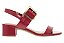 Sandália Beira Rio Feminina De Salto Bloco Com Fivela Vermelho - Imagem 3