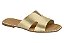 Sandalia Rasteira Beira Rio Feminina Metalizada Conforto Dourado - Imagem 1