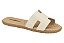 Sandalia Rasteira Feminina Com Design Moderno Branco Off - Imagem 1