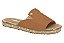 Sandalia Rasteira Moleca Slide Feminina Com Detalhe Em Solado Trançado Camel - Imagem 1