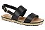 Sandália Rasteira Moleca Feminina Com Duas Tiras E Fivela Ajustável Preto - Imagem 1