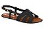 Sandália Rasteira Moleca Feminina Com Fivela Ajustáve Preto - Imagem 1