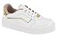 Tenis Moleca Casual Feminino Conforto E Com Cadarço Branco/Dourado - Imagem 1