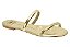 Sandália Rasteira Moleca Metalizada De Tiras Duplas Dourado - Imagem 1