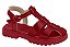 Sandalia Infantil Molekinha Com Fivela E Tiras Largas Vermelho - Imagem 1