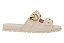 Sandalia Rasteira Infantil Molekinha Com Detalhes Dourado Branco Off - Imagem 2