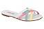 Sandalia Rasteira Molekinha Infantil Com Tiras Coloridas  Amarelo/Branco/Rosa - Imagem 1
