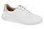 Tênis Moleca Com Cadarço Casual Com Detalhe Prateado Branco - Imagem 1