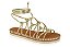 Sandalia Flat Moleca Tira De Amarração Dourado - Imagem 2