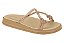 Sandalia Moleca Calce Facil Flat Tira Com Strass Creme - Imagem 2