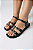 Sandalia Moleca Flat Com Taxas E Fivela Preto - Imagem 1