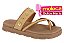 Papete Moleca Flat Calce Facil Tira Com Detalhe Dourado Camel - Imagem 2
