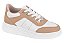 Tenis Moleca Casual Com Cadarço Detalhe Prateado Branco/Nude - Imagem 1