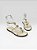 Sandália Rasteira Feminina Com Pedras E Tiras Off White/Champanhe - Imagem 1