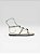 Sandália Rasteira Feminina Com Pedras E Tiras Off White/Champanhe - Imagem 4