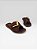 Sandália Slide Feminina Com Fivela Decorativa  Marrom - Imagem 1
