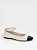 Sapatilha Feminina Moleca Boneca Fivela Bico Redondo Verniz Branco Off/Preto - Imagem 1