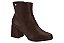 Bota Moleca Com Ziper Cano Curto Com Salto Bloco Cafe - Imagem 1