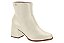 Bota Moleca Com Ziper Cano Curto Com Salto Bloco Branco Off - Imagem 1