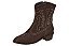 Bota Moleca Country Cano Curto Com Bordado Salto Bloco Cafe - Imagem 2