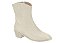 Bota Moleca Country Cano Curto Com Bordado Salto Bloco Branco Off - Imagem 1