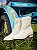 Bota Moleca Country Cano Curto Com Bordado Salto Bloco Branco Off - Imagem 4
