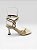 Sandália Feminina De Salto Fino Com Tiras Delicadas  Off White - Imagem 5