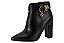Bota Vizzano Cano Curto Com Salto Alto Bloco E Detalhe Dourado Preto - Imagem 2