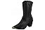 Bota Moleca Cano Médio Salto Bloco Bico Fino Com Detalhe Dourado Preto - Imagem 2