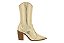 Bota Moleca Cano Médio Salto Bloco Bico Fino com Detalhe Metalizada Dourado - Imagem 3